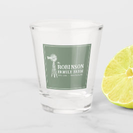 ファミリーネーム素朴ファームウィンドミルセージグリーン ショットグラス