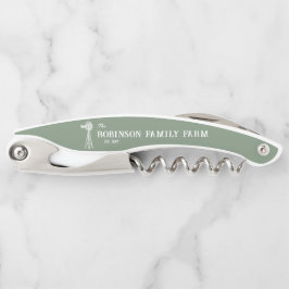 ファミリーネーム素朴ファームウィンドミルセージグリーン ソムリエナイフ