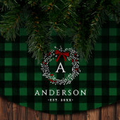 ファミリーネーム素朴ホリデーリースバッファロープレイド ブラッシュドポリエステルツリースカート