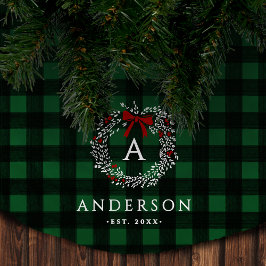 ファミリーネーム素朴ホリデーリースバッファロープレイド ブラッシュドポリエステルツリースカート