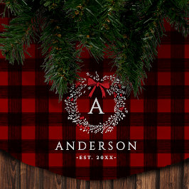 ファミリーネーム素朴ホリデーリースバッファロープレイド ブラッシュドポリエステルツリースカート