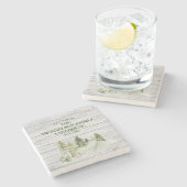 ファミリーネーム素朴モノグラムレイクハウス ストーンコースター (横)