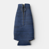 ファミリーネーム素朴レイクハウスネイビーブルーウッド ボトルクーラー (裏面)