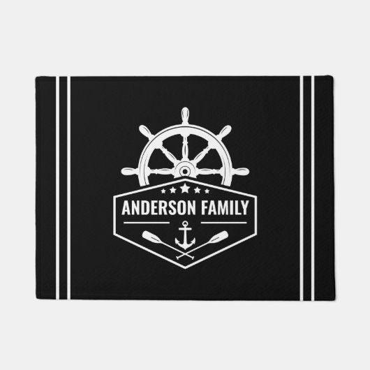 ファミリーネーム航海のいかりオーズシクルヘルムスターズ ドアマット (正面)