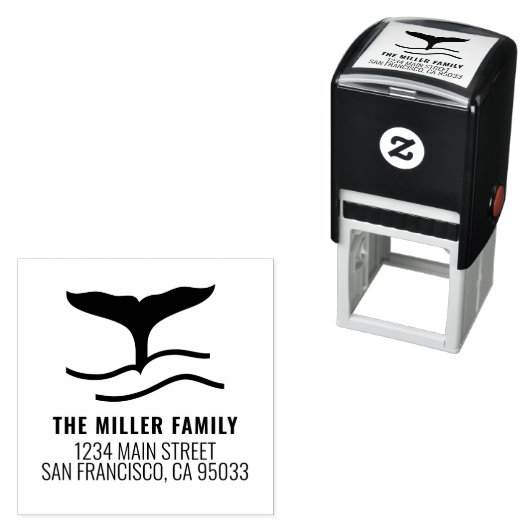 ファミリーネーム航海のホエールテール差出人住所 セルフインキングスタンプ (インサイチュ)
