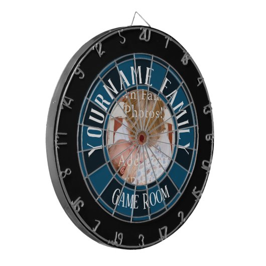 ファミリーネーム1枚のフォトゲームルーム ダーツボード (正面左)
