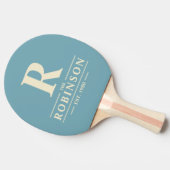 ファミリーネーム&イニシャルウォームアクアアフタヌーン 卓球ラケット (横)