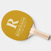 ファミリーネーム&イニシャルゴールデンオークル 卓球ラケット (横)