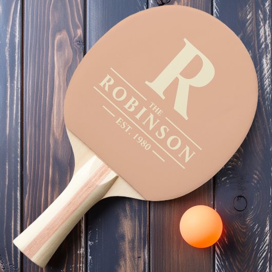 ファミリーネーム&イニシャルスウィートピーチ 卓球ラケット
