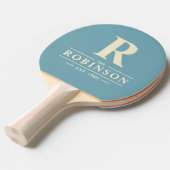 ファミリーネーム&イニシャルポロウォームアクアアフタヌーン 卓球ラケット (正面アングル)