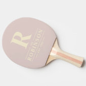ファミリーネーム&イニシャルポロストライプラベンダーキス 卓球ラケット (横)