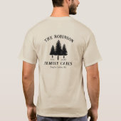ファミリーネーム キャビン 田舎風の木々 両面プリント Tシャツ (裏面)