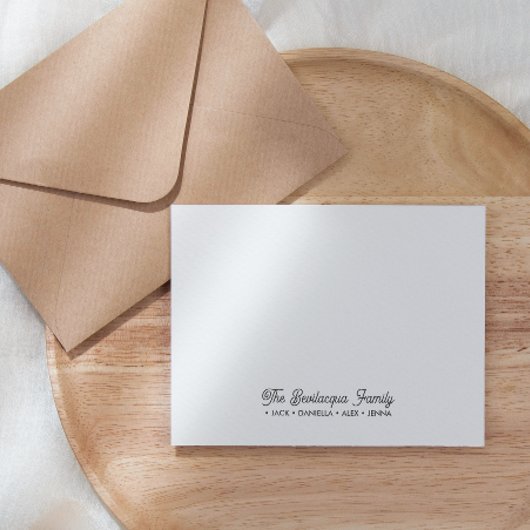 ファミリーノテカードステーショナリーのカッシー名グレー ノートカード