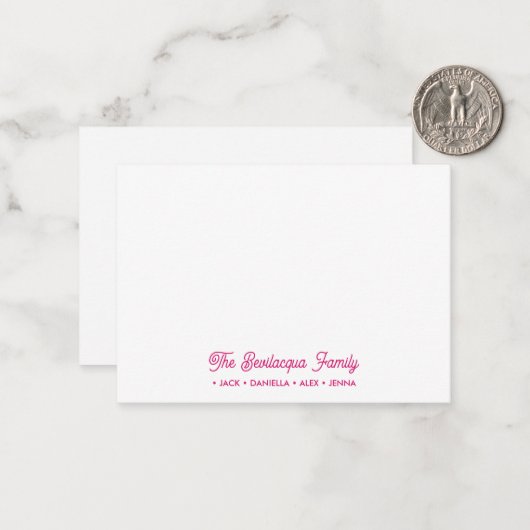 ファミリーノーチャード文房具カッシー名マゼンダ ノートカード (正面/裏面インサイチュ)