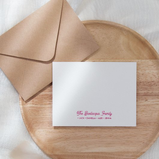 ファミリーノーチャード文房具カッシー名マゼンダ ノートカード