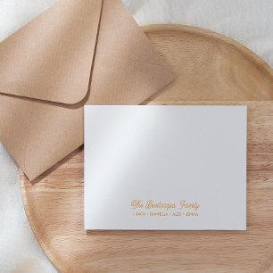 ファミリーノーテカードステーショナリーのカッシブ名オレンジ ノートカード