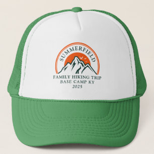ファミリーハイキングトリップ山サンセットマッチング キャップ
