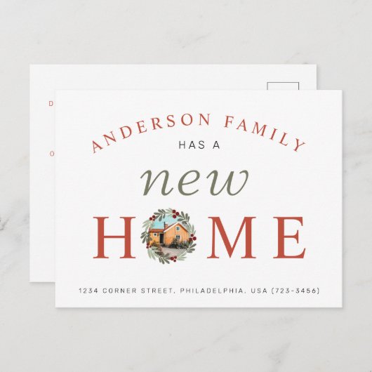 ファミリーハズニューホームクリスマスリースホリデー 案内ポストカード (正面/裏面)