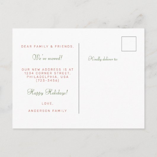 ファミリーハズニューホームクリスマスリースホリデー 案内ポストカード (裏面)