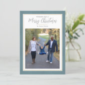 ファミリーハッピーホリデークリスマスフォトカード シーズンカード (スタンド正面)