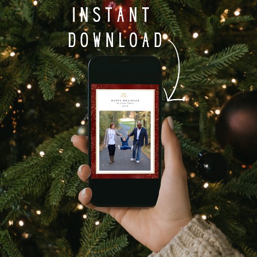 ファミリーハッピーホリデークリスマスフォトカード シーズンカード