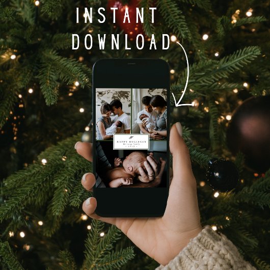 ファミリーハッピーホリデークリスマスフォトカード シーズンカード