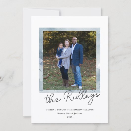 ファミリーハッピーホリデークリスマスフォトカード シーズンカード (正面)