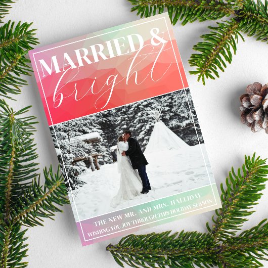 ファミリーハッピーホリデークリスマスブライトフォトカード シーズンカード