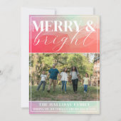 ファミリーハッピーホリデークリスマス2024ブライトフォト シーズンカード (正面)