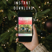 ファミリーハッピーホリデークリスマス2024ブライトフォト シーズンカード