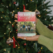 ファミリーハッピーホリデークリスマス2024ブライトフォト シーズンカード