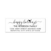 ファミリーハッピーホリデーズスクリプトハート差出人住所 セルフインキングスタンプ (デザイン)
