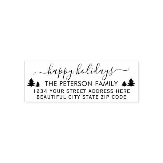 ファミリーハッピーホリデーズスクリプト差出人住所Self-i セルフインキングスタンプ (デザイン)
