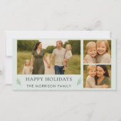 ファミリーハッピーホリデー3写真植物学エレガント校 シーズンカード (正面)