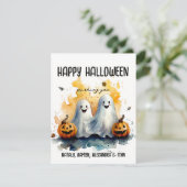 ファミリーハロウィングリーティングカード幽霊とカボチャ シーズンカード (スタンド正面)