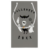 ファミリーハロウィーンハロウィーンのカボチャのちょうちんパーティー スモールペーパーバッグ (裏面)