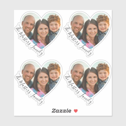 ファミリーハート写真エレガントSweet Script シール (シート)