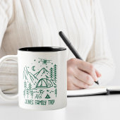 ファミリーバケーションウッドランドフォレストパインツリーカスタム ツートーンマグカップ