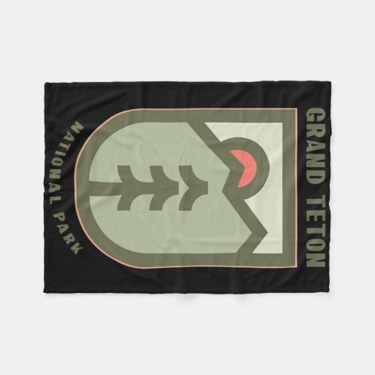 ファミリーバケーションギフト – グランドテトンナショナルパーク フリースブランケット (正面(横))