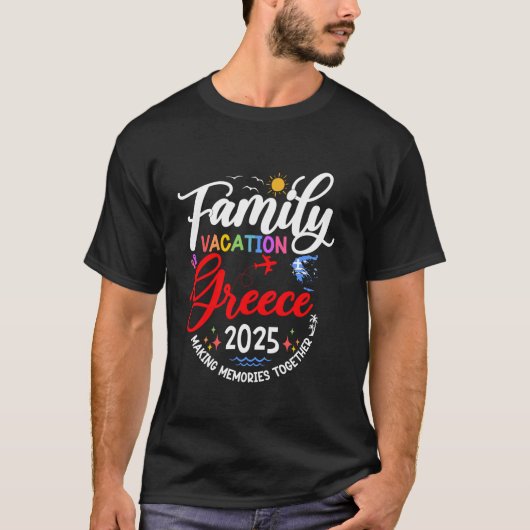 ファミリーバケーションギリシャ2025マッチングヨーロッパバカティ Tシャツ (正面)