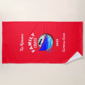 ファミリーバケーションクルーズグラフィパーソナライズされたック ビーチタオル (正面)