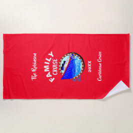 ファミリーバケーションクルーズグラフィパーソナライズされたック ビーチタオル