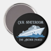 ファミリーバケーションクルーズシップのドアマーカーあなたの名前 マグネット (正面/裏面)