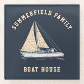 ファミリーバケーションハウスカスタムビーチ ガラスコースター (正面)