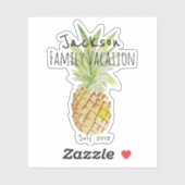ファミリーバケーションパーソナライズされたパイナップルクルーズ シール (シート)