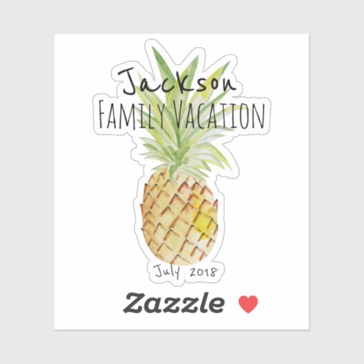 ファミリーバケーションパーソナライズされたパイナップルクルーズ シール (シート)
