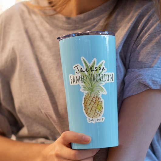 ファミリーバケーションパーソナライズされたパイナップルクルーズ シール