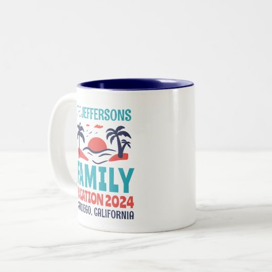 ファミリーバケーションビーチホリディトラベル土産 ツートーンマグカップ (正面左)