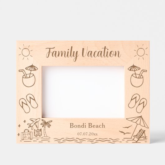 ファミリーバケーションビーチ記念 レーザー彫刻フレーム (正面)
