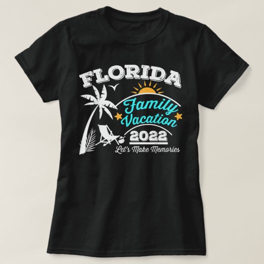 ファミリーバケーションフロリダビーチ2022旅行マッチング Tシャツ (デザイン正面)